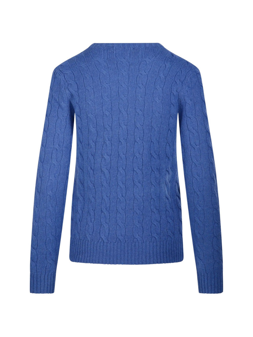 Blue Knitted Crew Neck Sweater 2