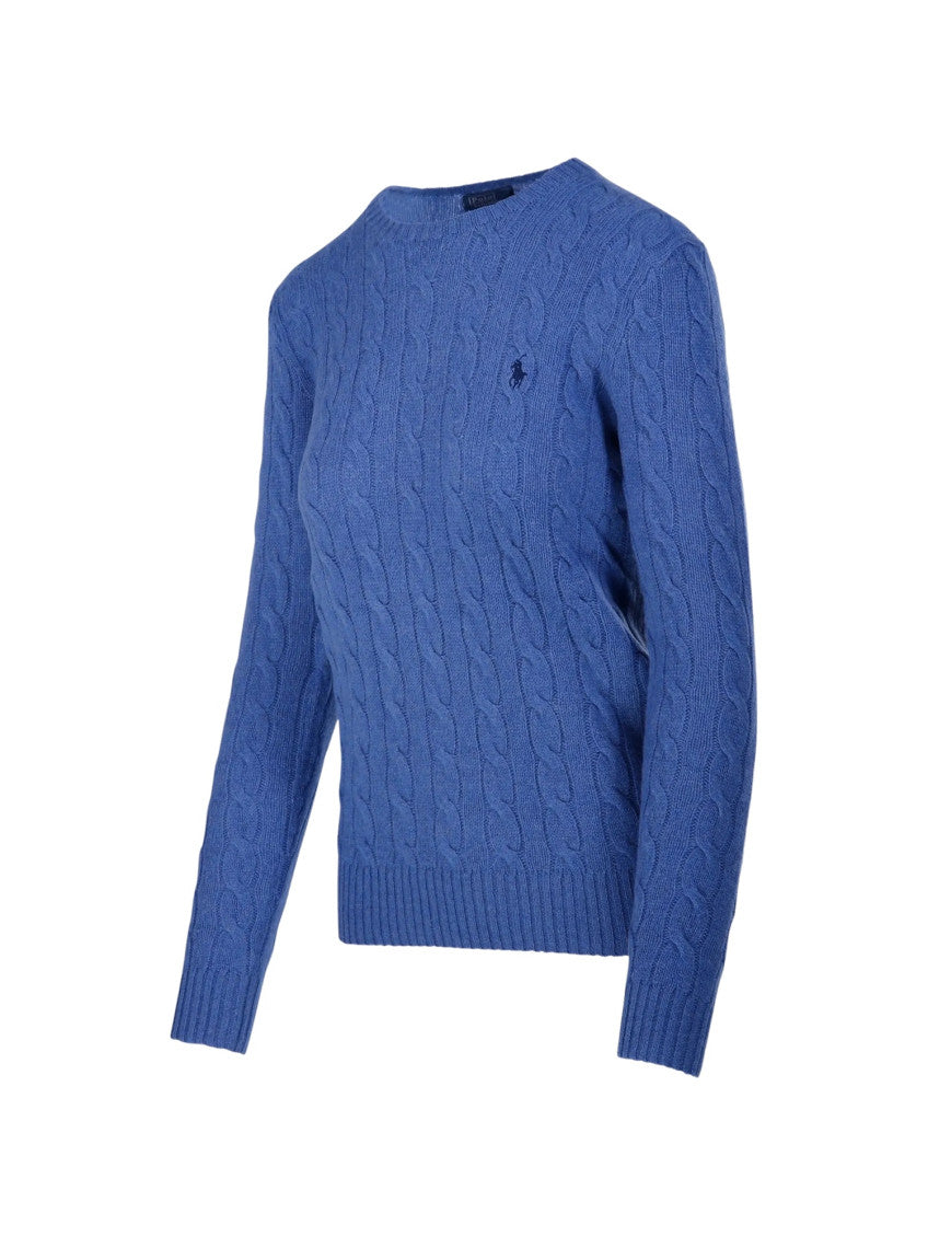 Blue Knitted Crew Neck Sweater 3