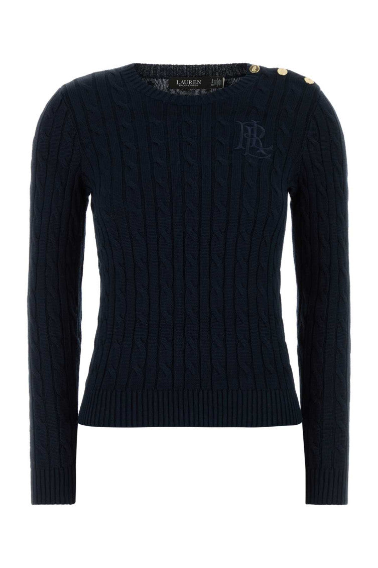 Navy Logo Crew Neck Sweater 1