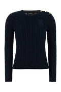 Navy Logo Crew Neck Sweater 1