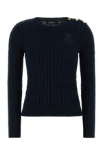 Navy Logo Crew Neck Sweater 1