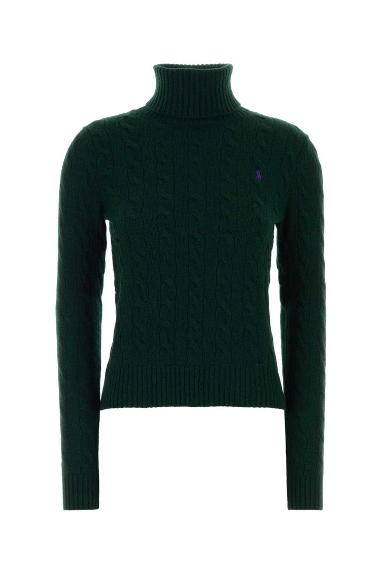 Green Logo Turtle Neck Sweater 1