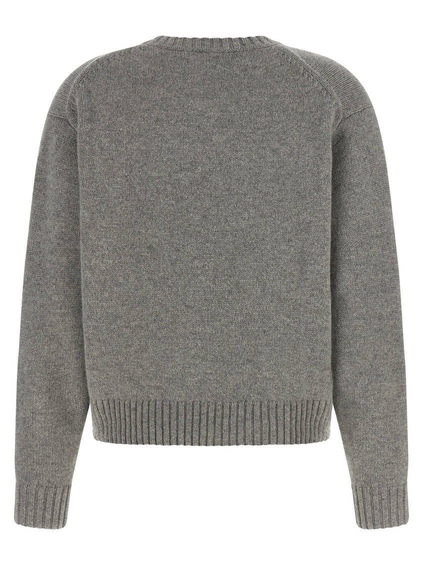 Grey Graphic Crew Neck Sweater 2