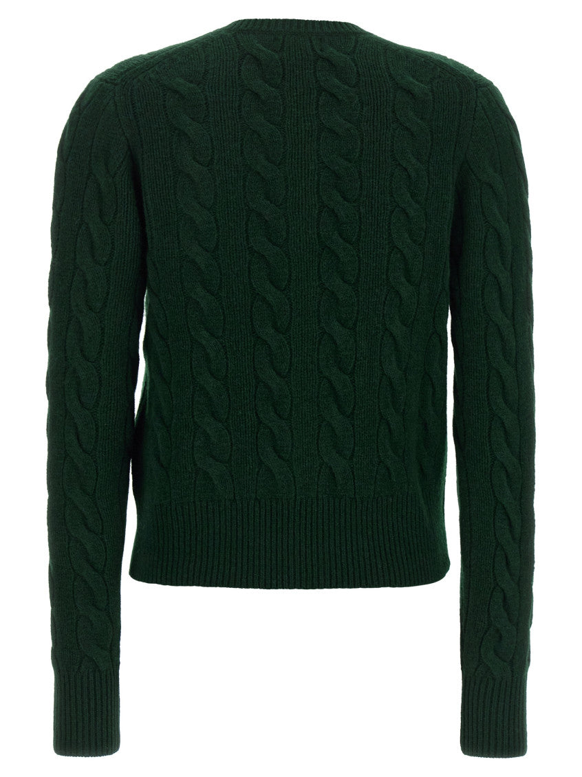 Green Knitted Crew Neck Sweater 2
