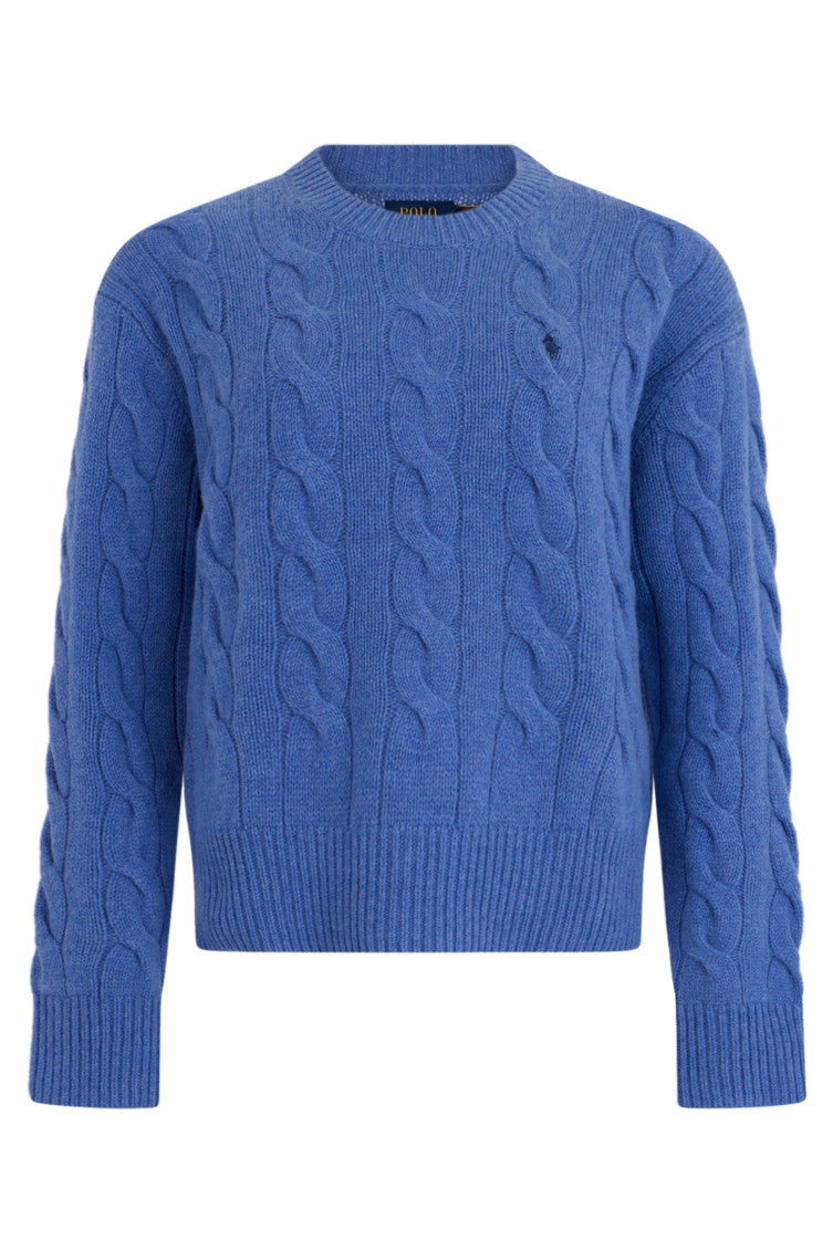 Light Blue Knitted Crew Neck Sweater 1