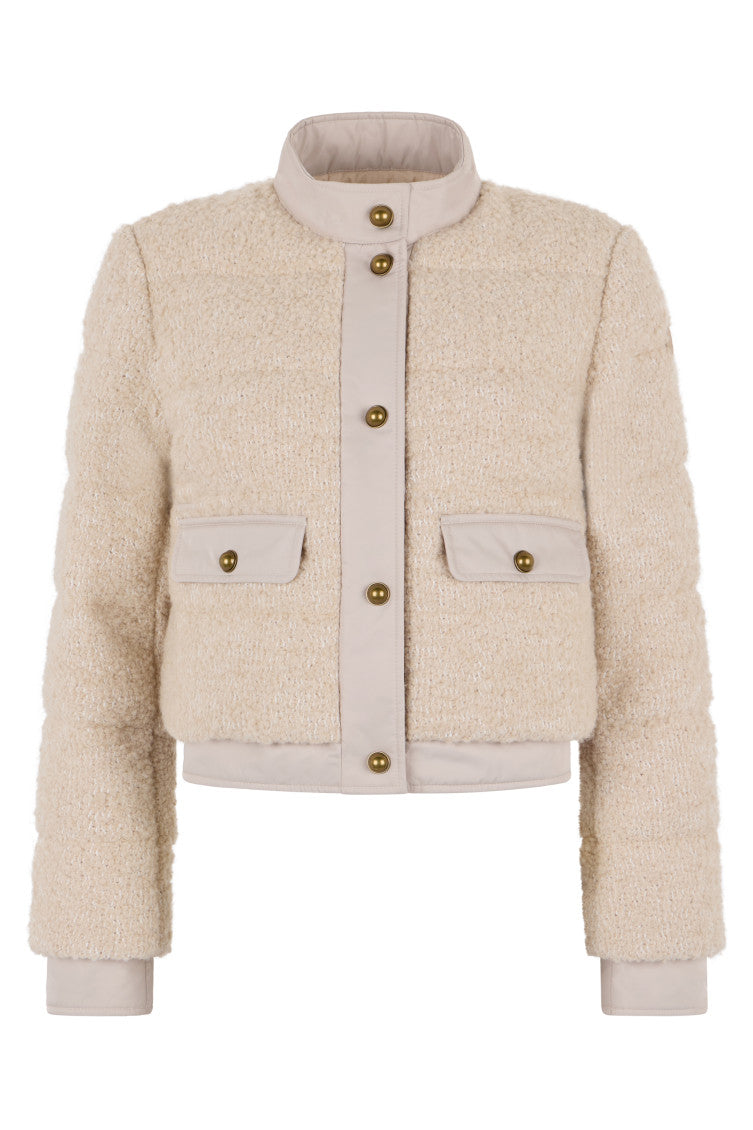 Beige Mock Collar Jacket 1