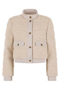 Beige Mock Collar Jacket 1
