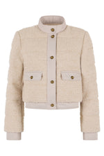 Beige Mock Collar Jacket 1