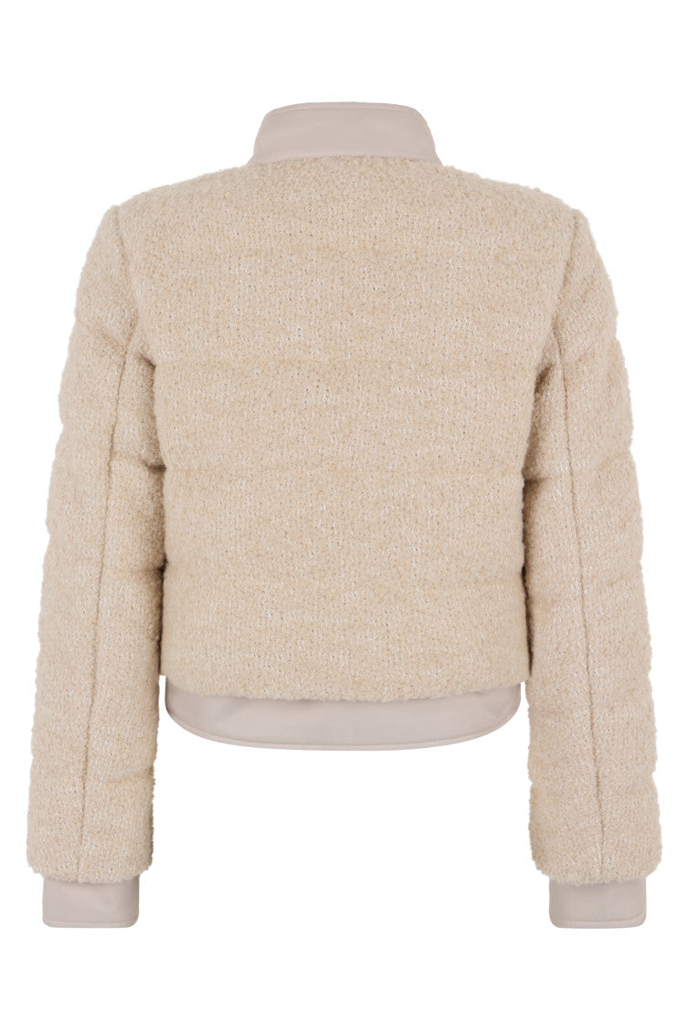 Beige Mock Collar Jacket 2