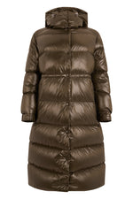 Brown Quilted Hood Jacket 1