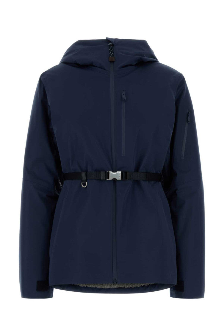 Blue Solid Hood Jacket 1