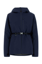 Blue Solid Hood Jacket 1