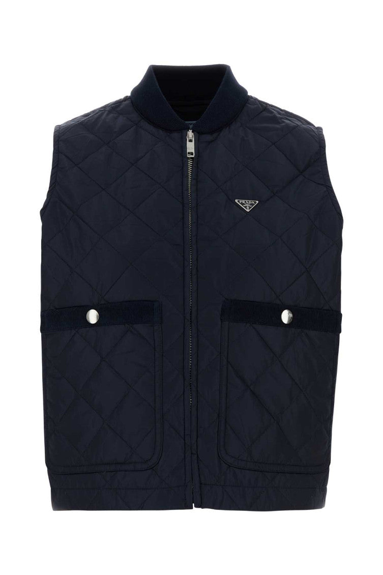 Blue Mandarin Collar Jacket 1