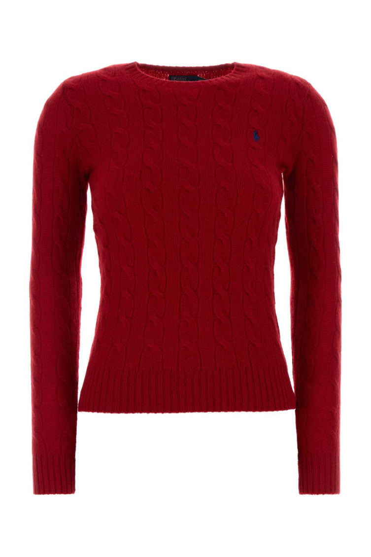 Red Knitted Crew Neck Sweater 1
