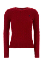 Red Knitted Crew Neck Sweater 1