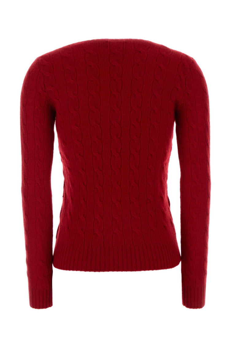 Red Knitted Crew Neck Sweater 2