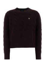 Purple Knitted Crew Neck Sweater 1