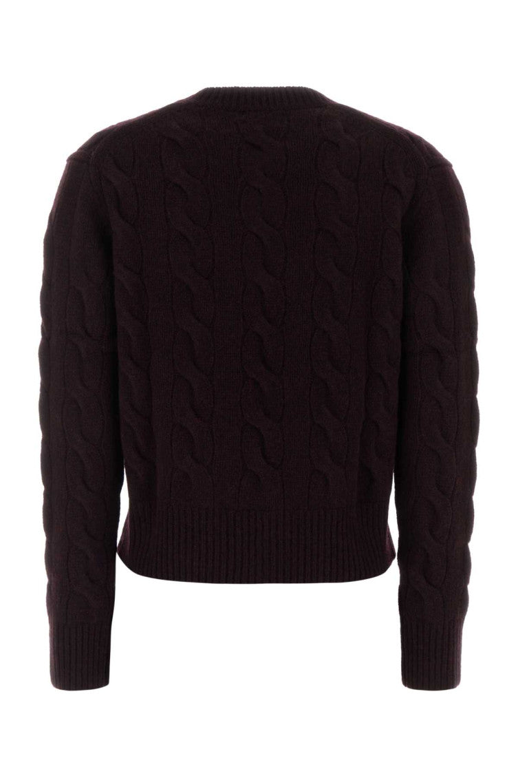 Purple Knitted Crew Neck Sweater 2