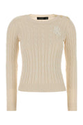 Cream Knitted Crew Neck Sweater 1