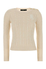 Cream Knitted Crew Neck Sweater 1