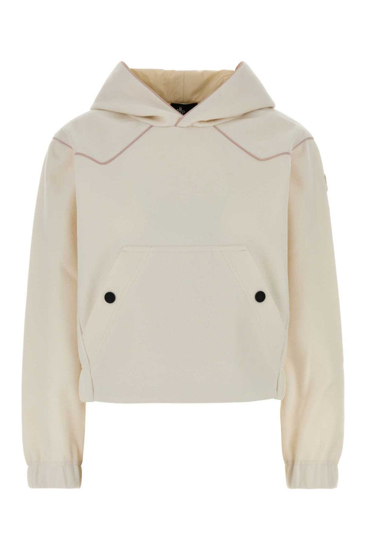 White Solid Hood Sweater 1