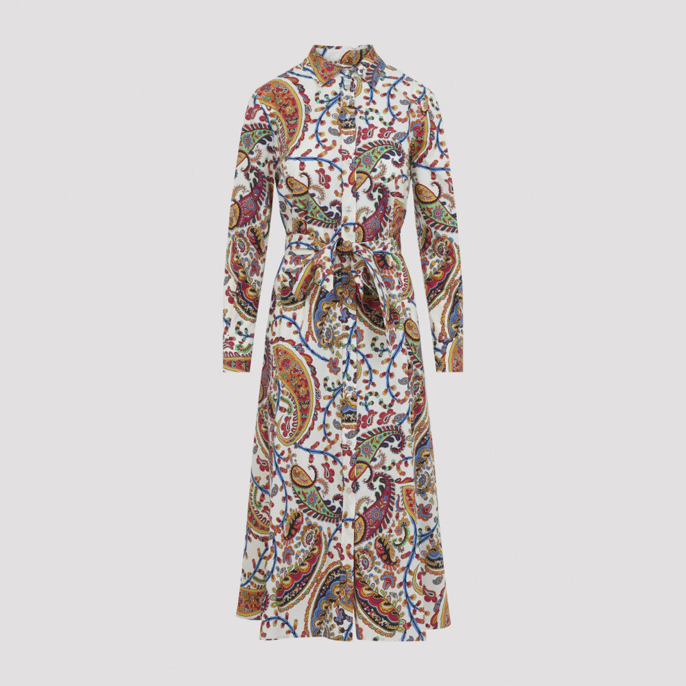 Multi Color Paisley-print Shirt-Dress 3