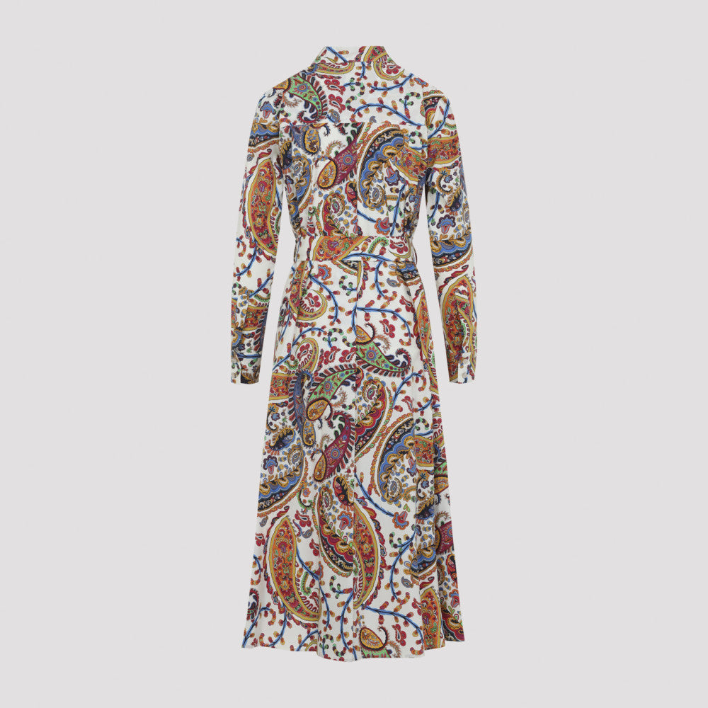Multi Color Paisley-print Shirt-Dress 4