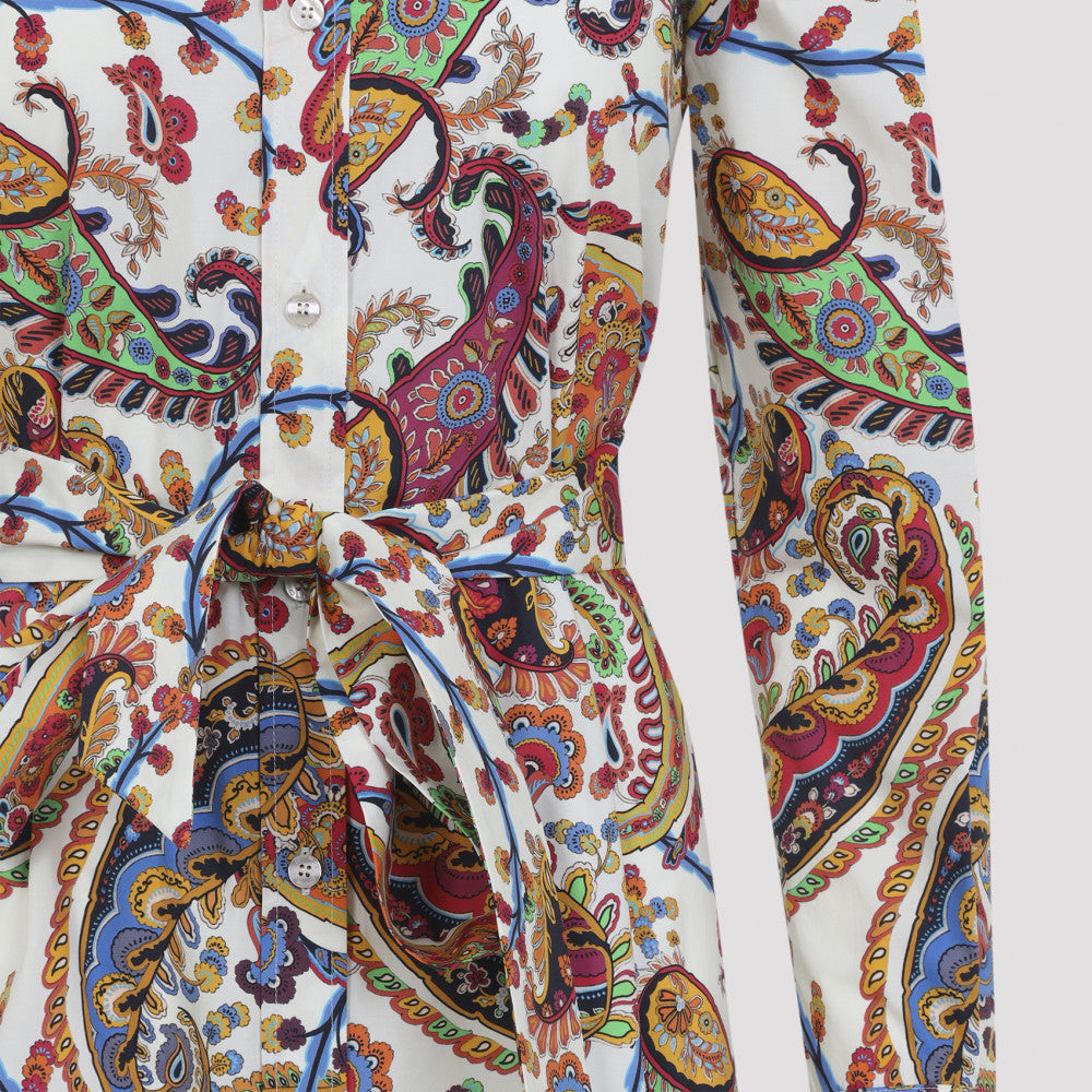 Multi Color Paisley-print Shirt-Dress 5