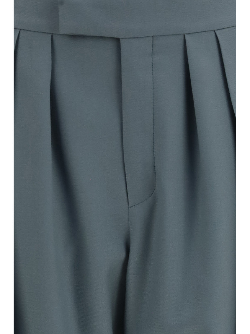 Grey Straight Pleated Pant 3