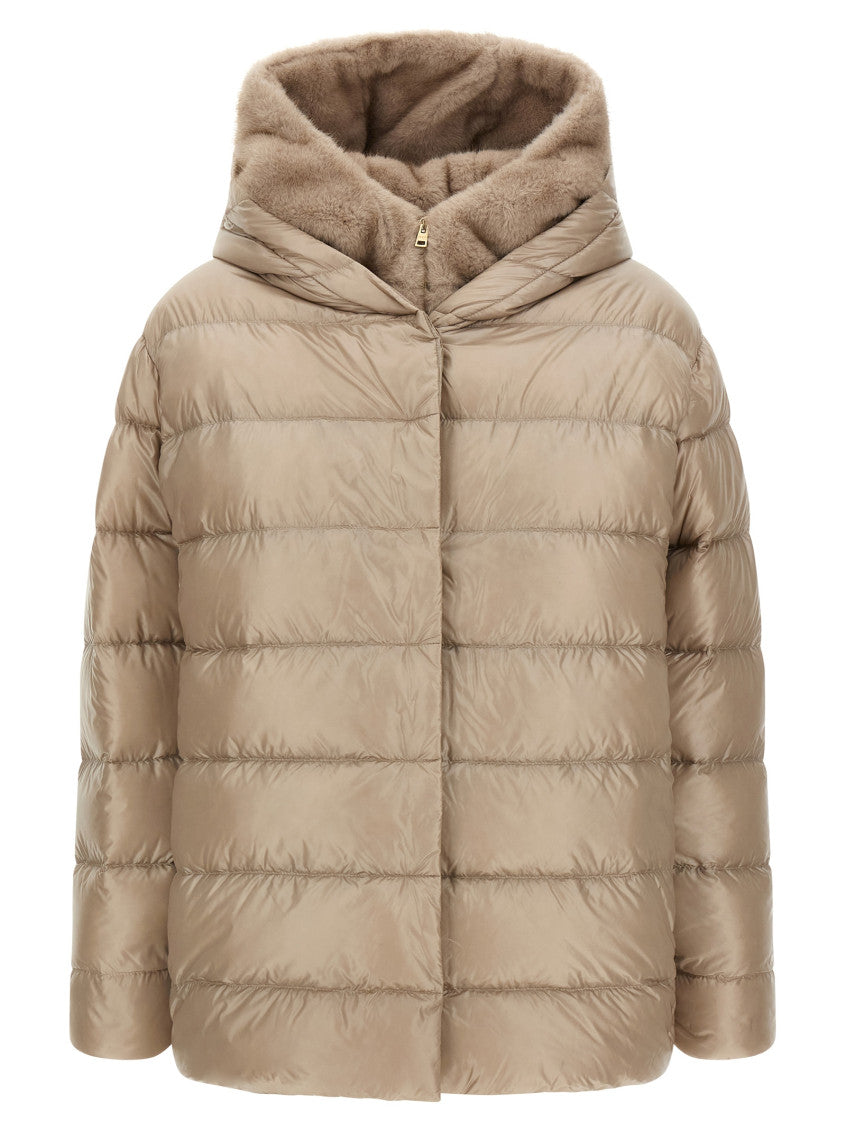 Beige Quilted Hood Jacket 1
