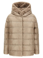 Beige Quilted Hood Jacket 1