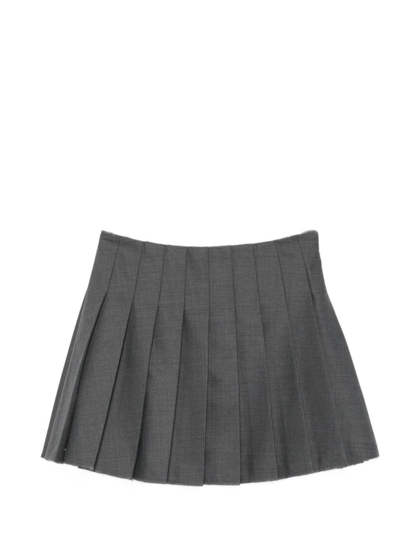 Grey Pleated Mini Skirt 1