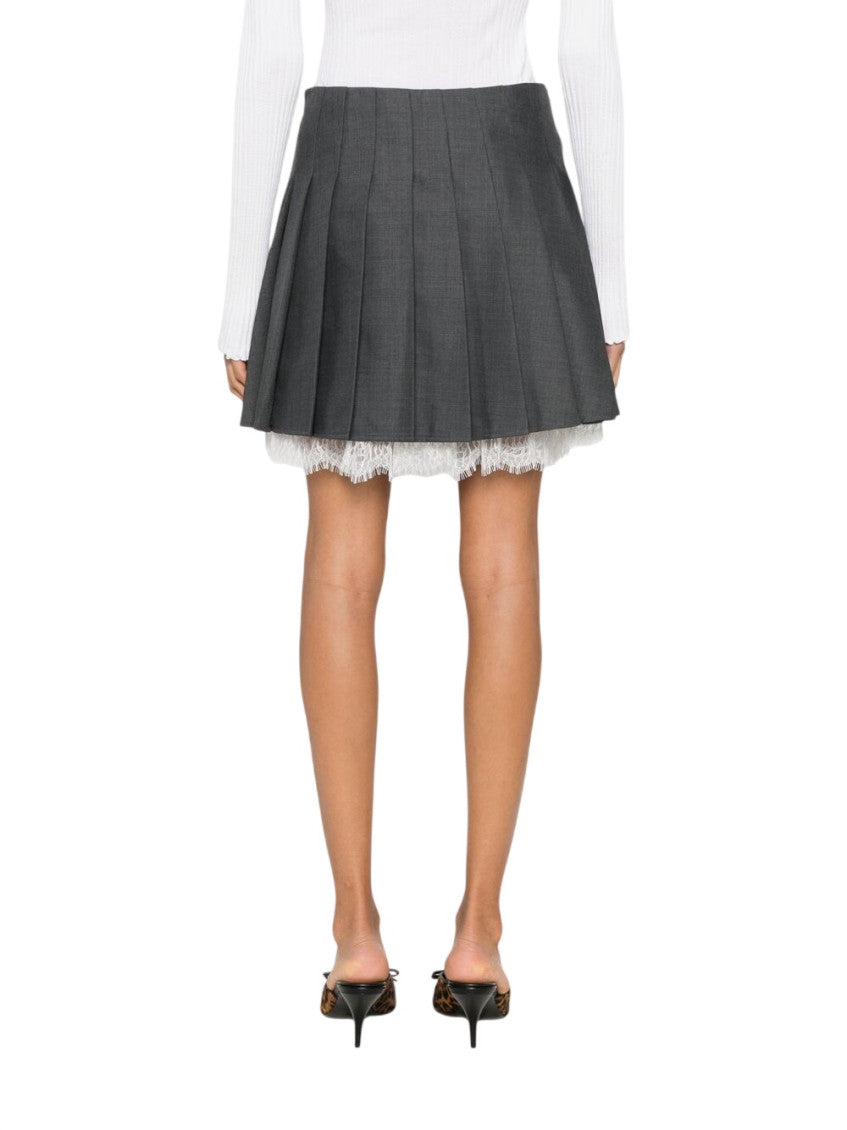 Grey Pleated Mini Skirt 3