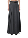 Grey Pleated Maxi Skirt 1
