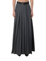 Grey Pleated Maxi Skirt 1
