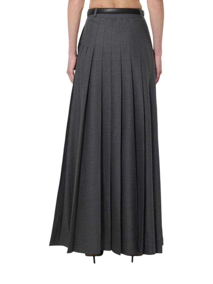 Grey Pleated Maxi Skirt 2