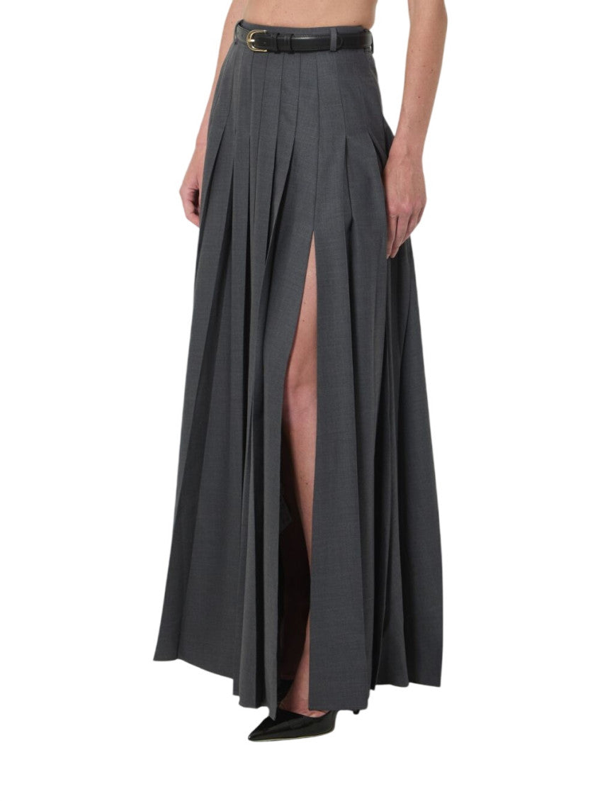 Grey Pleated Maxi Skirt 3