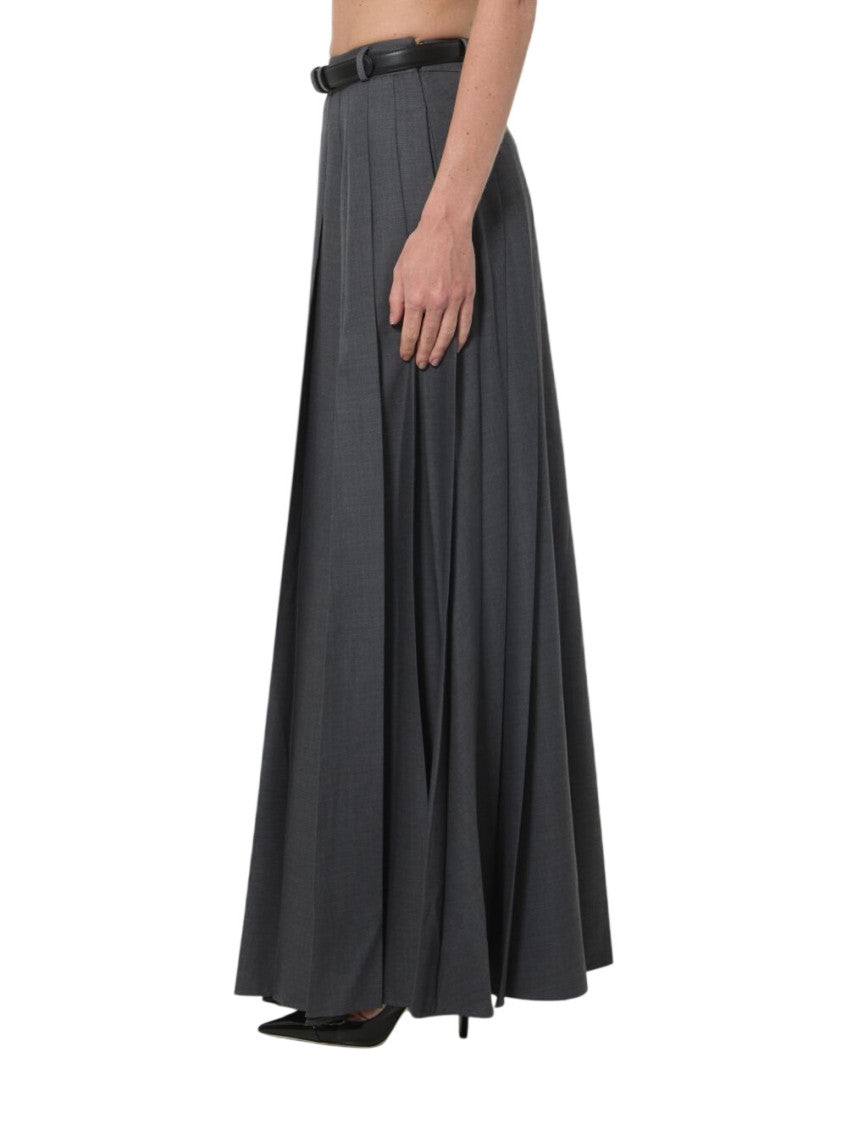 Grey Pleated Maxi Skirt 4