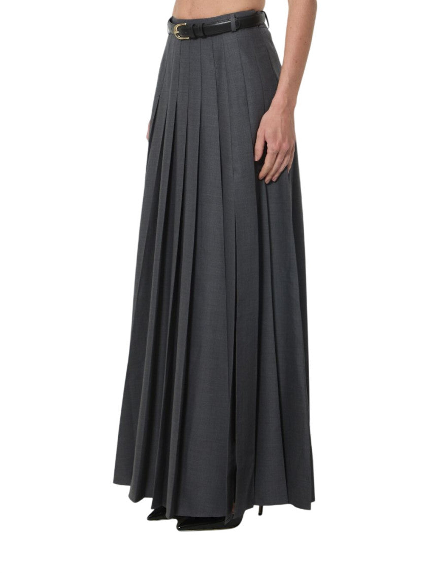 Grey Pleated Maxi Skirt 5