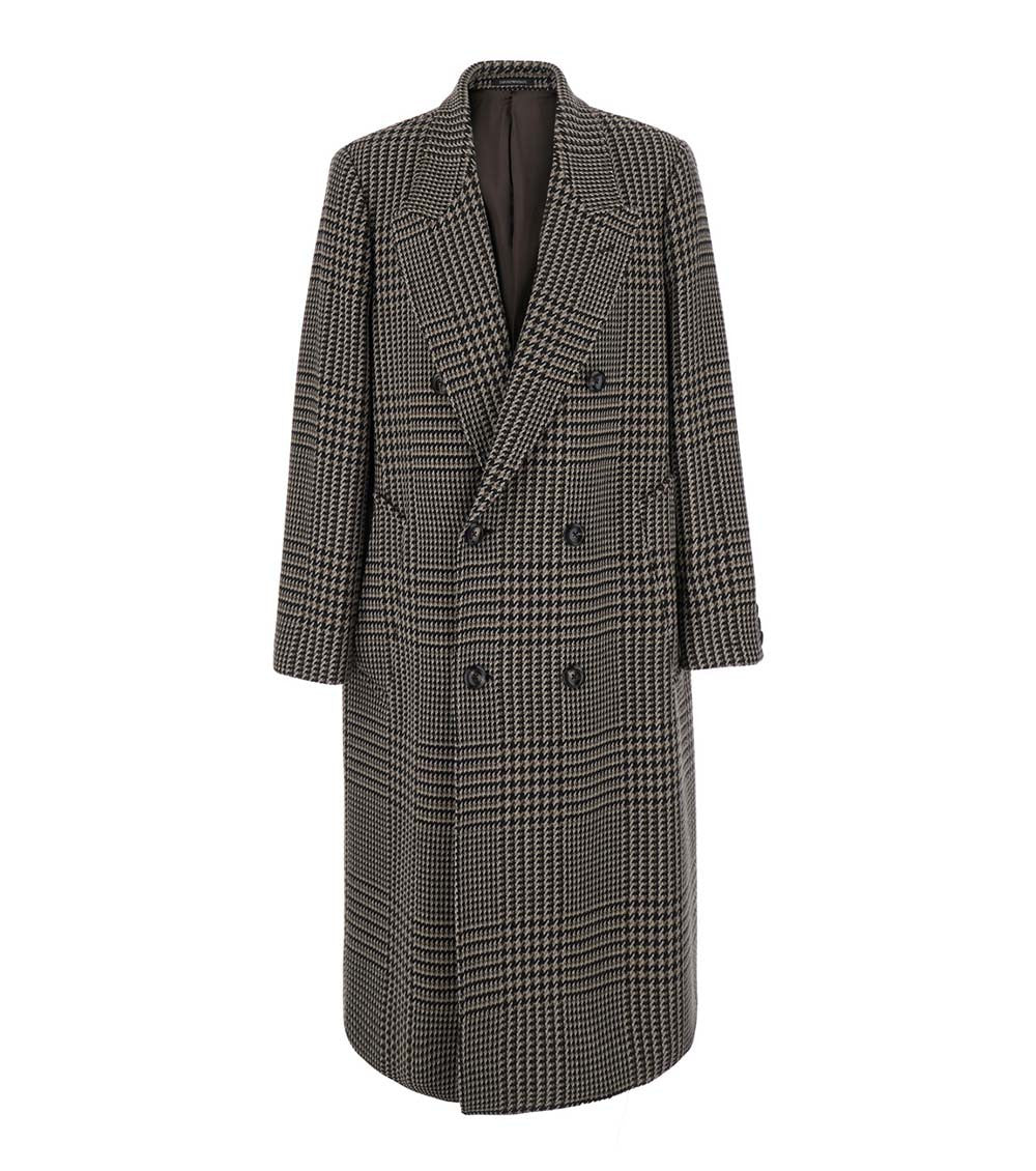 Beige Peaked Lapel Coat 1