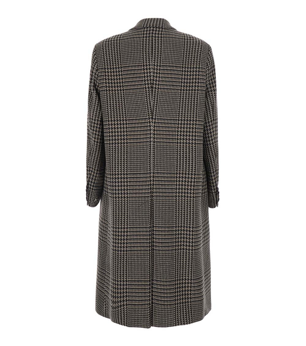 Beige Peaked Lapel Coat 2