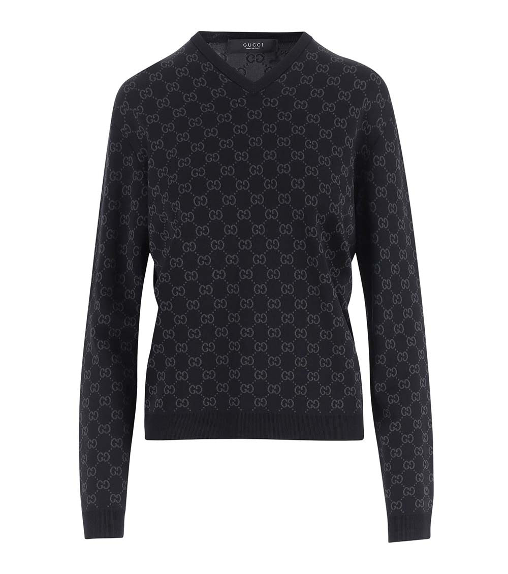 Black V Neck Sweater 1