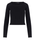 Black Boat Neck Sweater 1