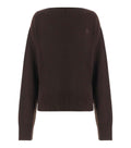 Dark Brown Boat Neck Sweater 1