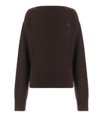 Dark Brown Boat Neck Sweater 1