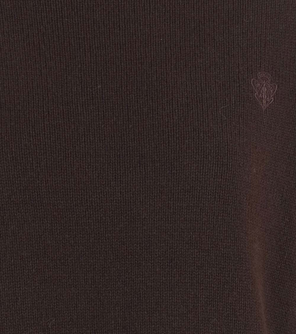 Dark Brown Boat Neck Sweater 3