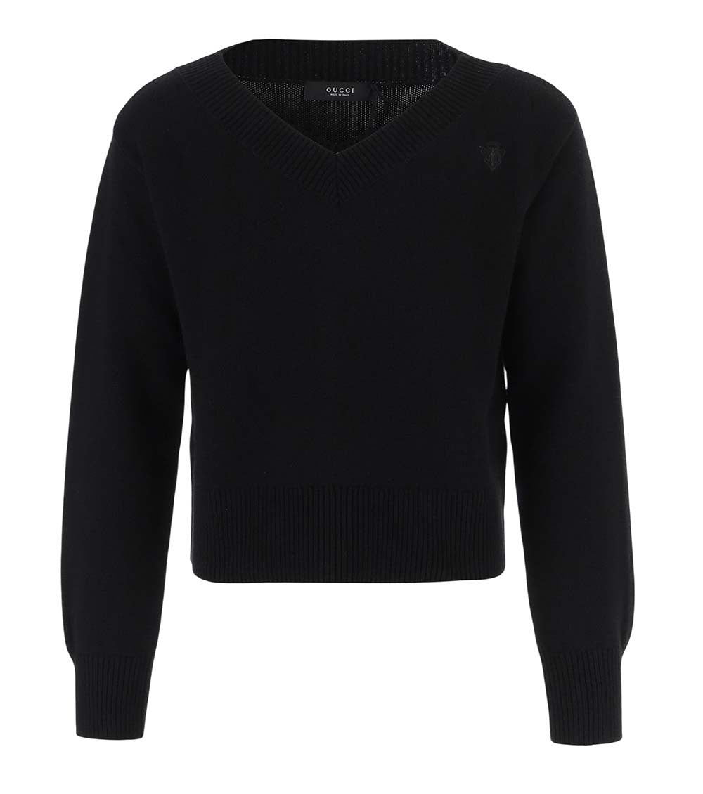 Black V Neck Sweater 1