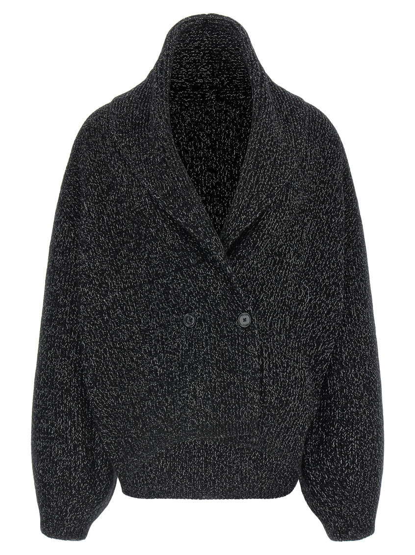 Black Shawl Neck Cardigan 1
