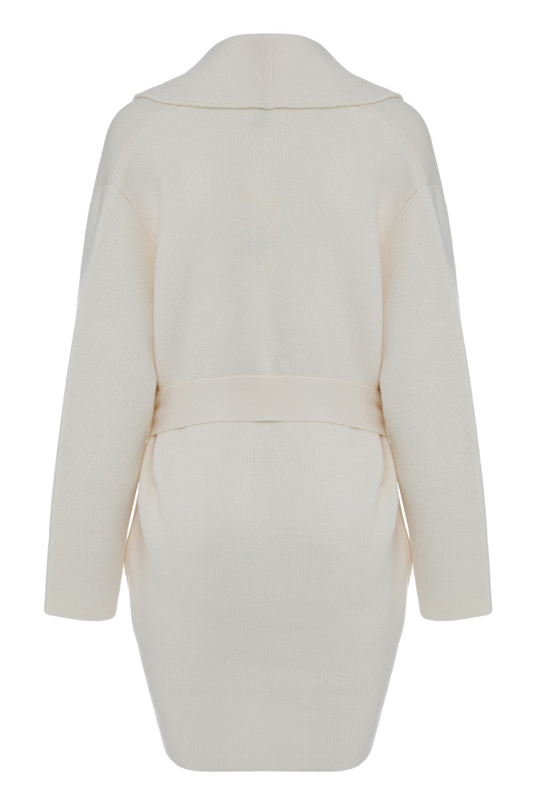 Off White Shawl Neck Sweater 2
