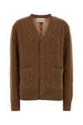 Light Brown V Neck Cardigan 1